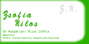 zsofia milos business card